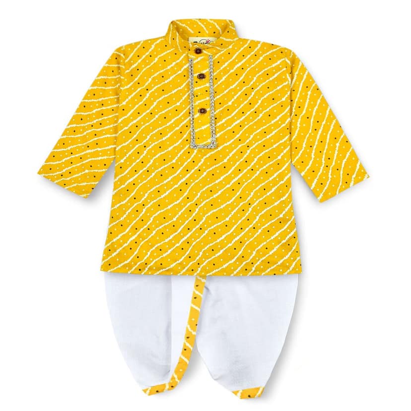 mustmom Traditional Boys Full Sleeve Ethnic Dress Lungi Dhoti Kurta Set