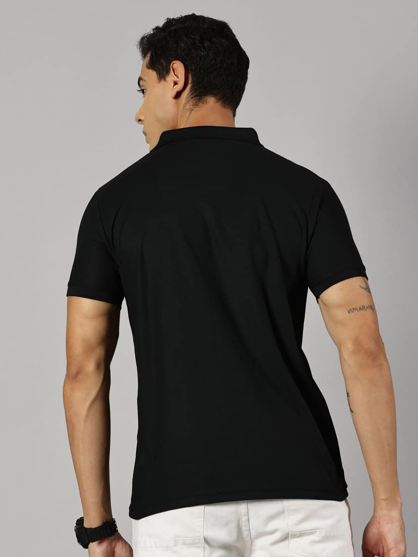 Dry-fit Black Striped Polo view 3