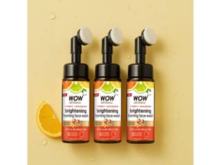 WOW Skin Science Vitamin C Foaming Face Wash, Builtin Silicone Brush - 150ml ( Pack of 3 )