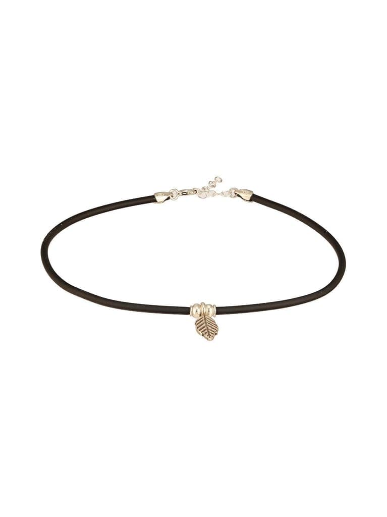 925 Sterling Silver Oxidised Black Thread With Leaf Charms Delicate Payal anklet view 5