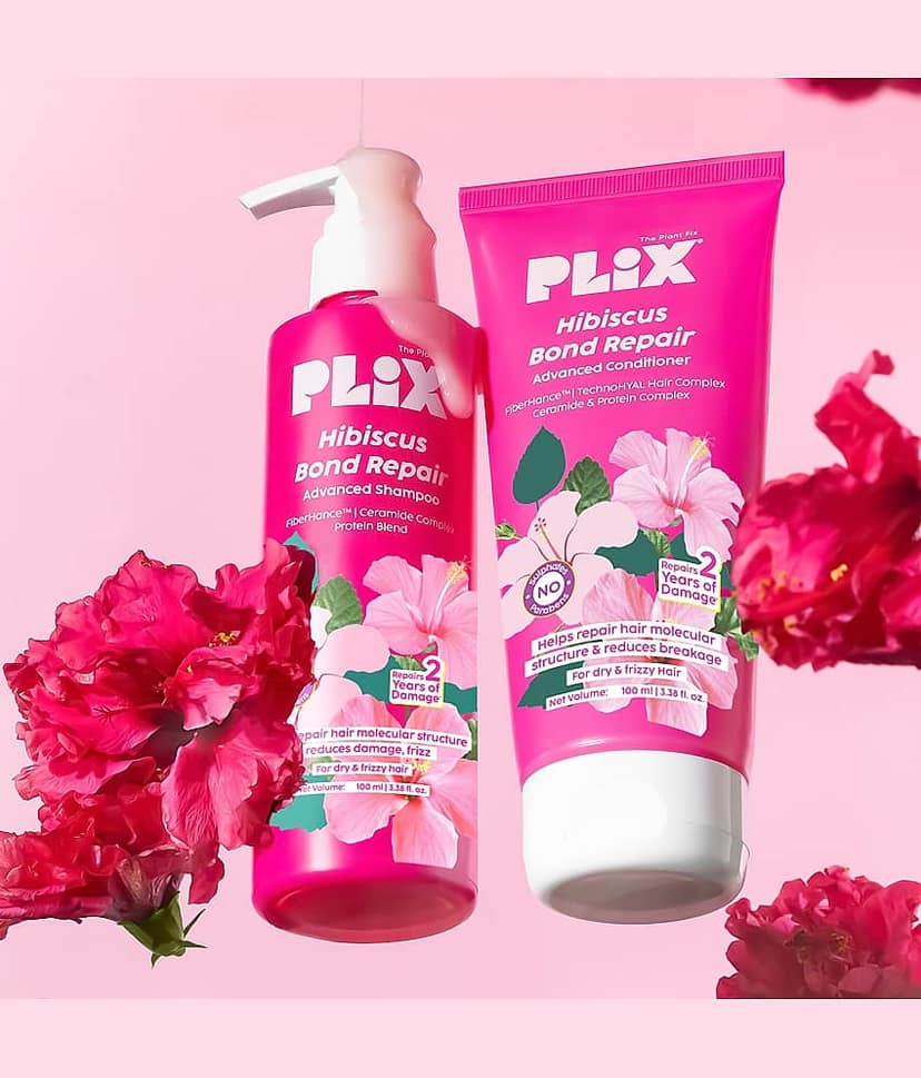 The Plant Fix Plix Hibiscus Bond Repair Advanced Shampoo 100ml & Conditioner 100ml Repairs & Protects (2 Items in the set)