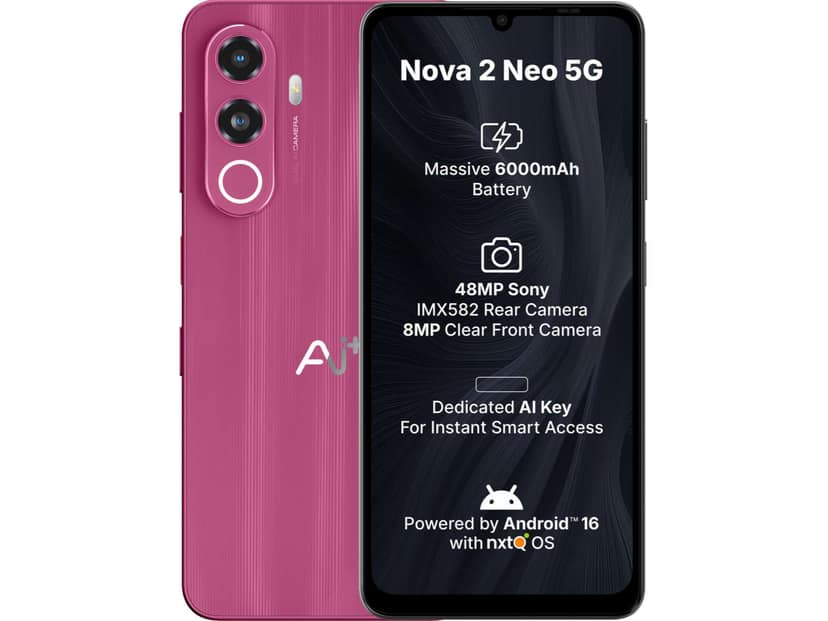 Ai+ Nova 2 Neo 5G Smartphone, 4GB RAM, 128GB Storage - Red
