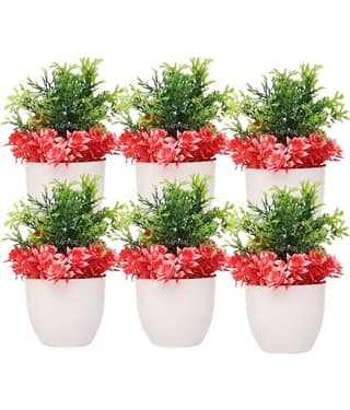 KanRaj - Multicolor Wild Artificial Flowers With Pot ( Pack of 6 )