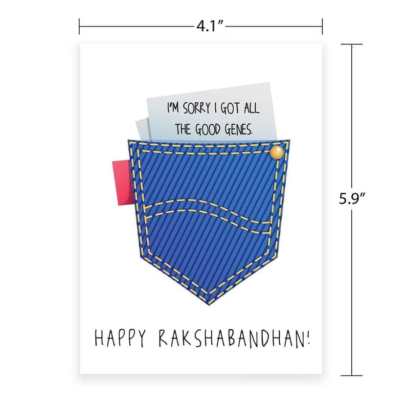 Rack Jack Rakshabandhan funny greeting card - Got all the good genes view 4