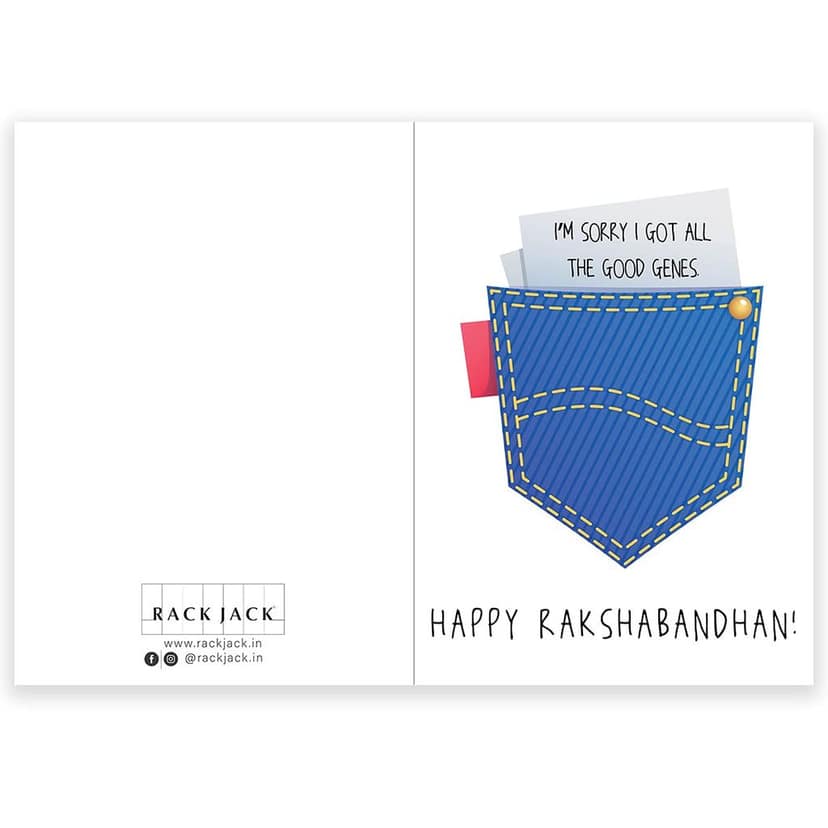 Rack Jack Rakshabandhan funny greeting card - Got all the good genes view 6