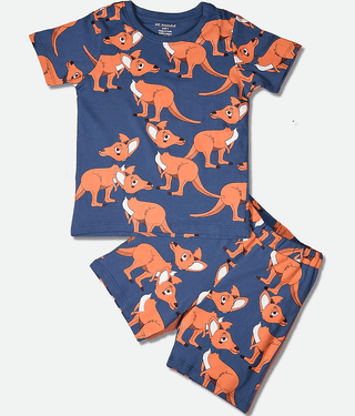 Be Awara Pack of 1 Unisex for Baby Cotton T-Shirt & Shorts ( Navy Blue )