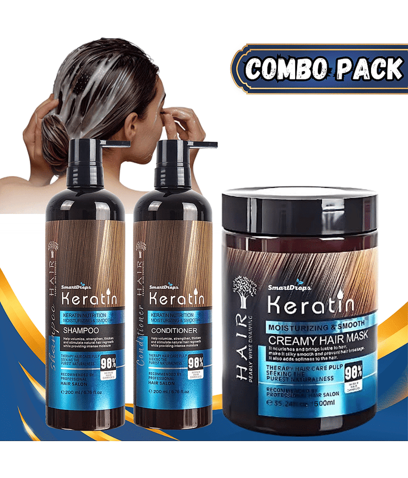 Hair Repair Combo With Anti Dandruff Keratin Hair Mask, Shampoo & Conditioner | Hair Care Combo Use for Men And Women
