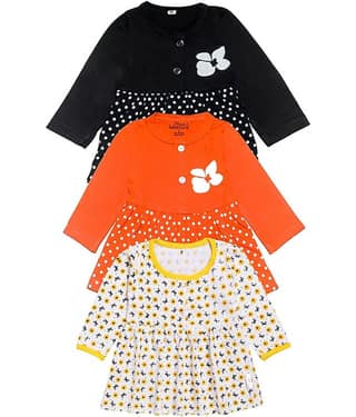 Babeezworld Pack of 3 Baby Girls 100% Cotton Frocks ( Multi )