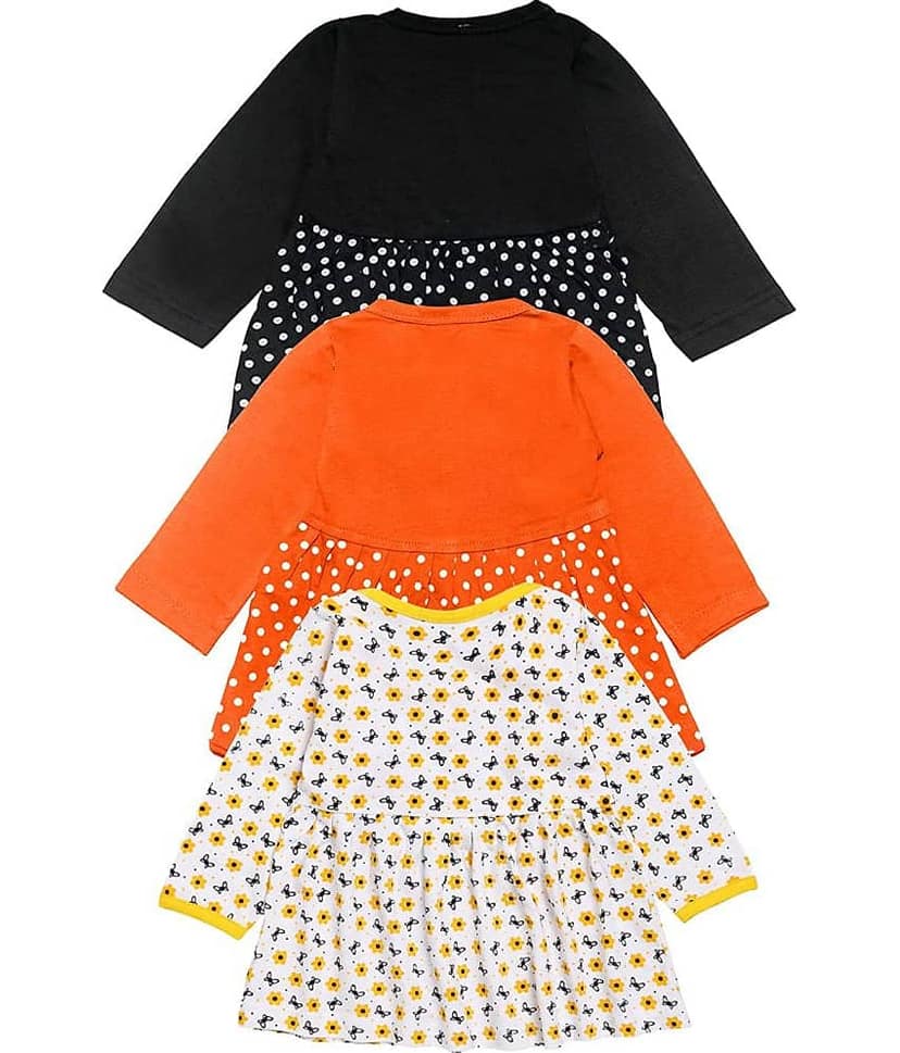Babeezworld Pack of 3 Baby Girls 100% Cotton Frocks ( Multi ) view 2