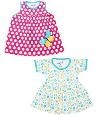 Babeezworld Baby Girls 100% Cotton Frocks ( Multi )