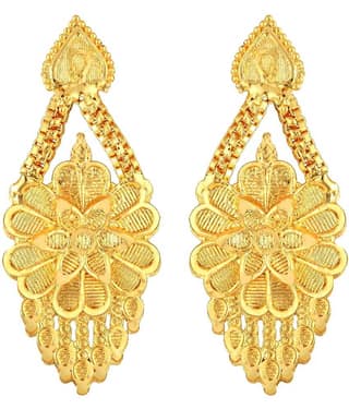 VIVASTRI Golden Chandbalis Earrings ( Pack of 1 )