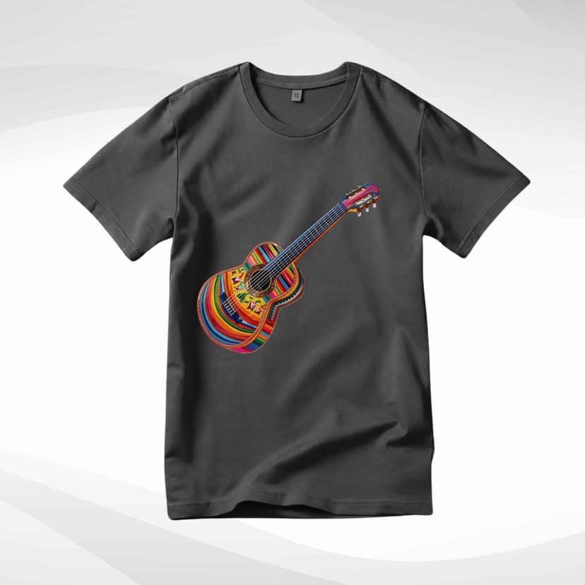 Trishoolin "Colorful Guitar" Music & Dance Theme T-Shirt | Design 70028MB | Cotton Regular Fit | Crew Neck / Round Neck Half Sleeve | Pack of 1 view 2