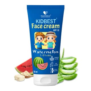 Healthbest Kids Face Cream SPF 15, 50ml - Baby Cream for 3-13 years - Suitable for All Skin Type - Tear, Paraben & SLS-Free Watermelon Flavor