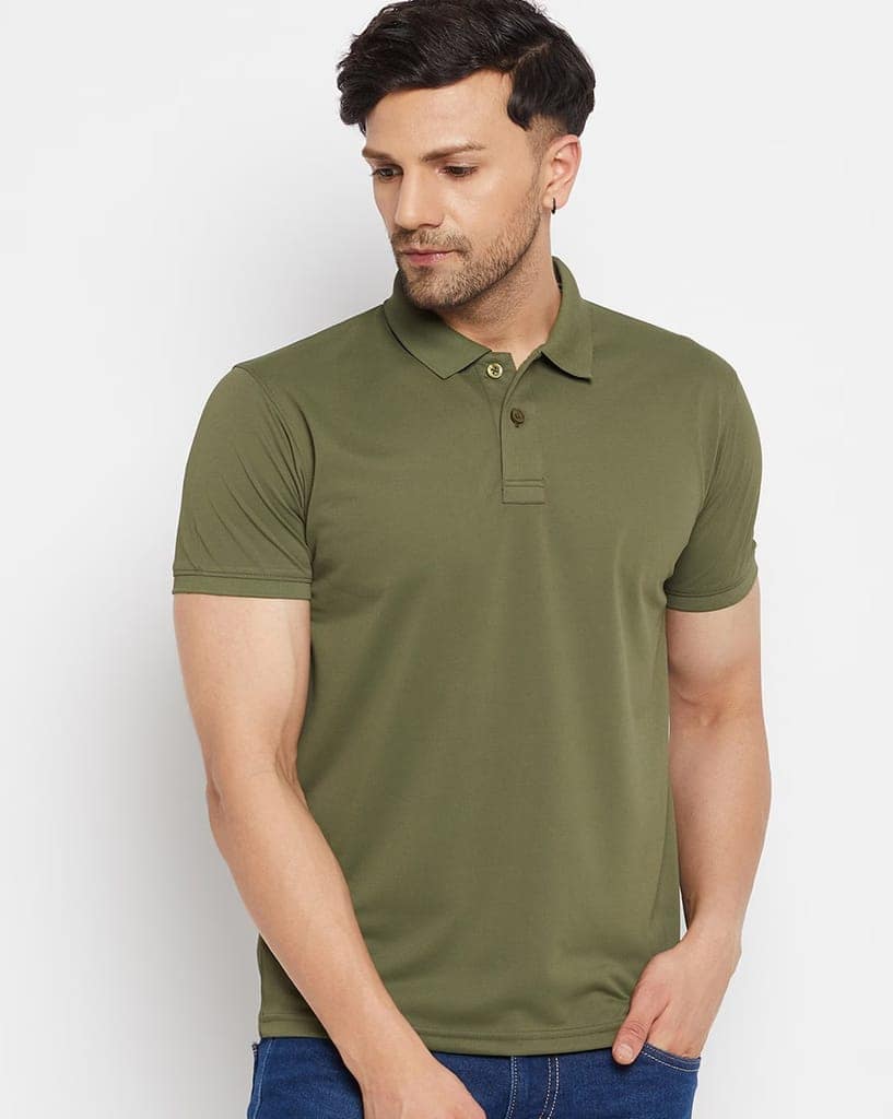 Mens Olive Green Polo Shirt