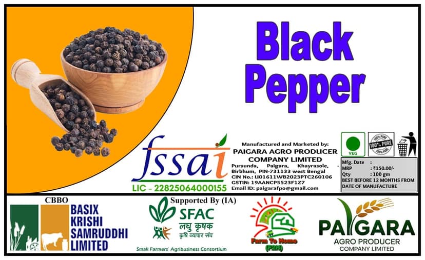 Premium Whole Black Pepper | Kali Mirch Whole Spices - 100g view 3