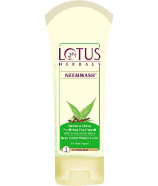 Lotus Herbals Neemwash Neem & Clove Ultra Purifying Face Wash With Active Neem Slices , 120Ml