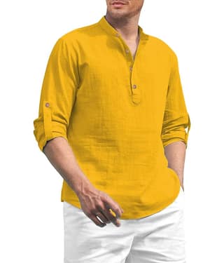 Vida Loca Turquoise Cotton Blend Men's Shirt Style Kurta ( Pack of 1 )