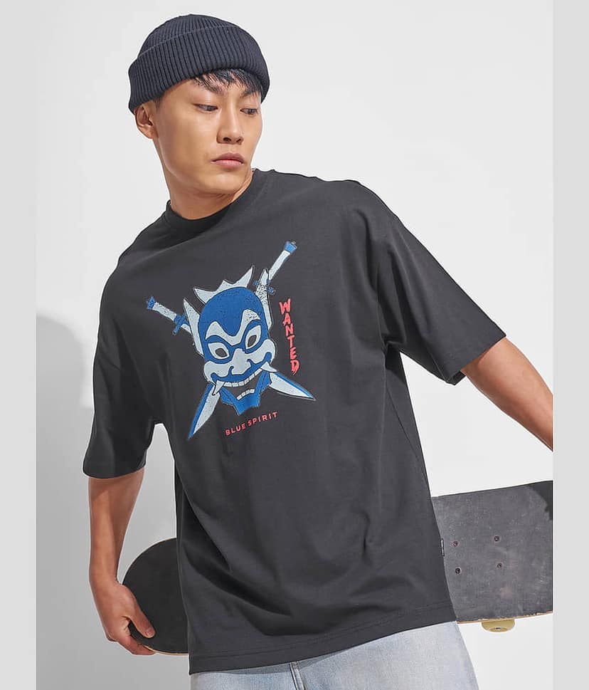 Highlander Men 100% Cotton Oversized Fit Printed T-Shirt ( Black ) view 3