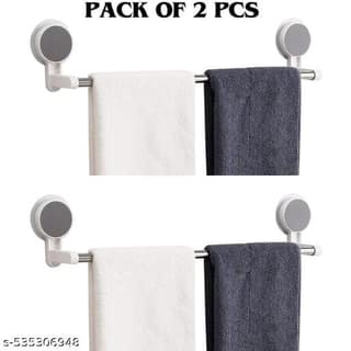 Pack of 2 pcs stainless steel wall mounted self adhesive magic sticker towel napkin holder bar for bathroom and kitchen
