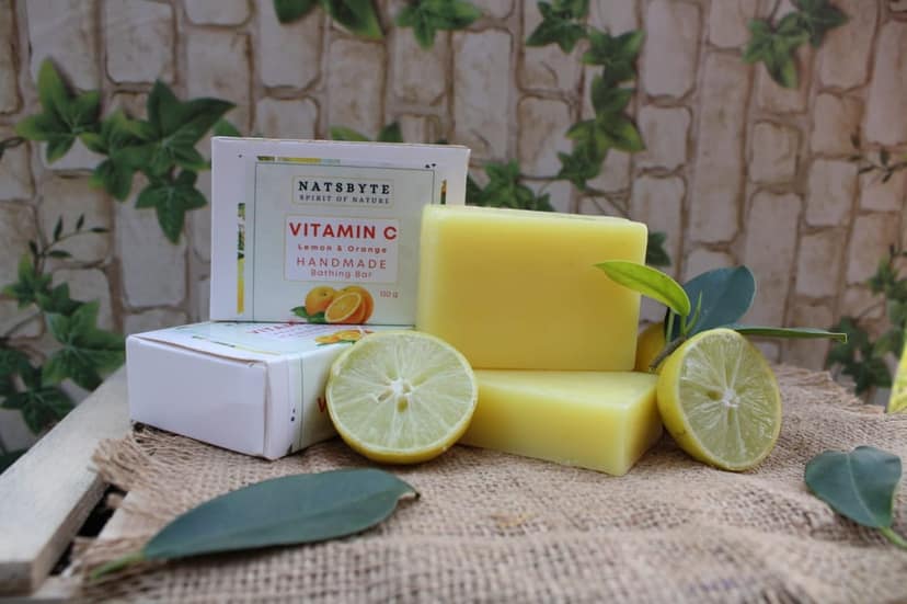 Natsbyte Handmade Natural Vitamin C Soap for Bath (Pack of 5) view 3
