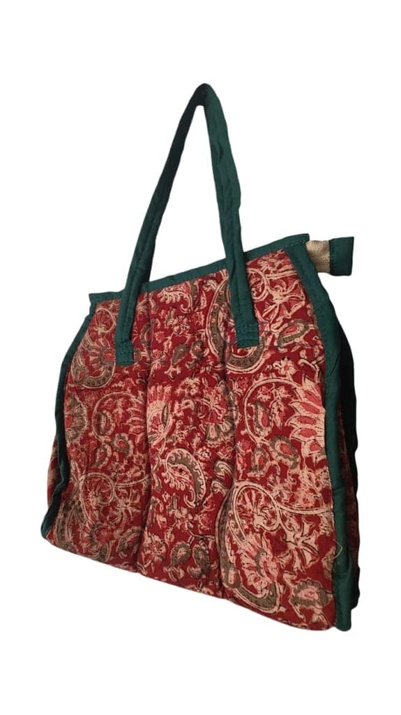 KALANKARI Red and Green Floral Handbag view 4