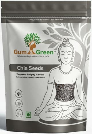 Gum & Green Chia Seeds | 100% Natural, Raw & Unprocessed | High Fibre & Omega-3 Superfood | Gluten-Free, Vegan, Protein-Rich Seeds for Smoothies, Drinks & Salads | FSSAI Certified | 250g