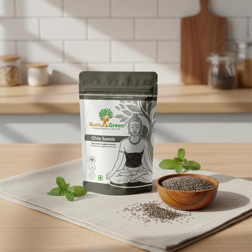 Gum & Green Chia Seeds | 100% Natural, Raw & Unprocessed | High Fibre & Omega-3 Superfood | Gluten-Free, Vegan, Protein-Rich Seeds for Smoothies, Drinks & Salads | FSSAI Certified | 250g view 3