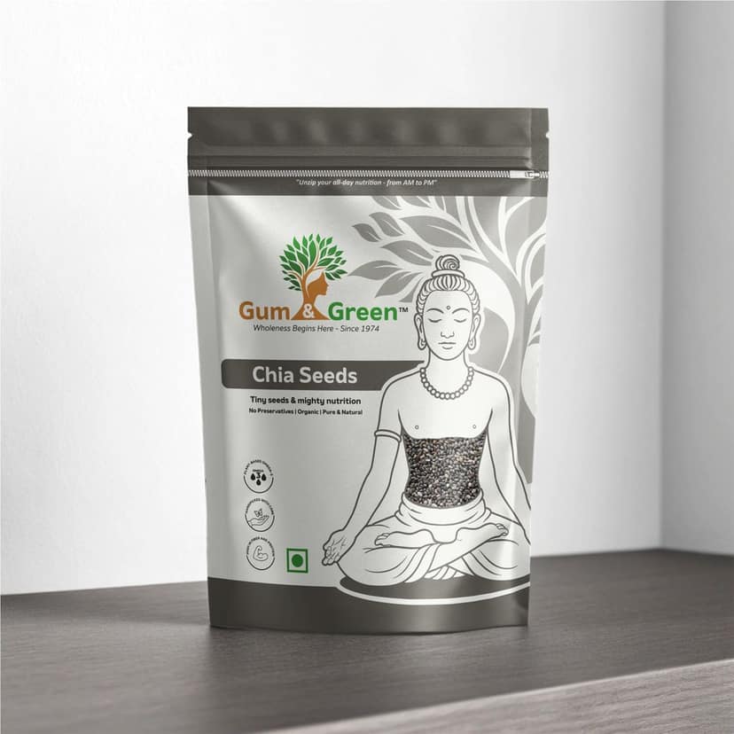 Gum & Green Chia Seeds | 100% Natural, Raw & Unprocessed | High Fibre & Omega-3 Superfood | Gluten-Free, Vegan, Protein-Rich Seeds for Smoothies, Drinks & Salads | FSSAI Certified | 250g view 4