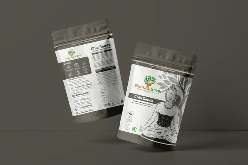Gum & Green Chia Seeds | 100% Natural, Raw & Unprocessed | High Fibre & Omega-3 Superfood | Gluten-Free, Vegan, Protein-Rich Seeds for Smoothies, Drinks & Salads | FSSAI Certified | 250g view 5