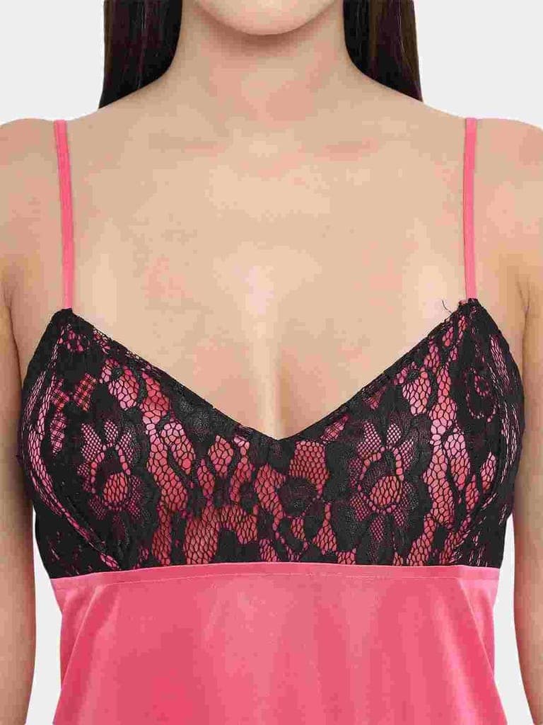Hot Bridal Honeymoon Babydoll and Bikini Dress-Pink-B40R view 8