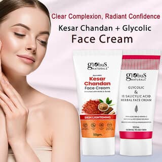(Combo of 2) Globus Kesar Chandan Face Cream Twin Pack (2 x 50g) & Morfair SPF 50 Sunscreen 50g with Globus Hydra Gel Sunscreen 100g view 2