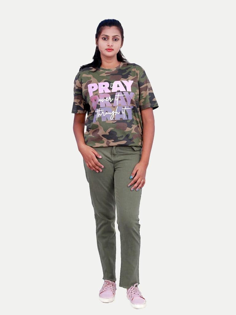 Women Green Denim Pants view 3