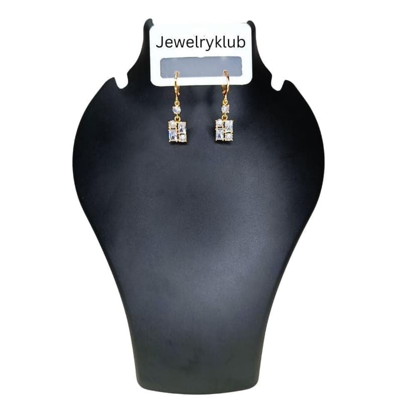 Jewelryklub Cubic Zirconia Baguette Drop Earrings view 4