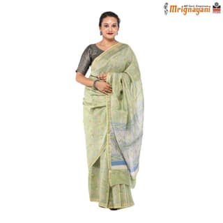 HANDLOOM CHANDERI SILK SAREE WITH BLOUSE (SKU - 1SC114310522 , SAREE - 1243)
