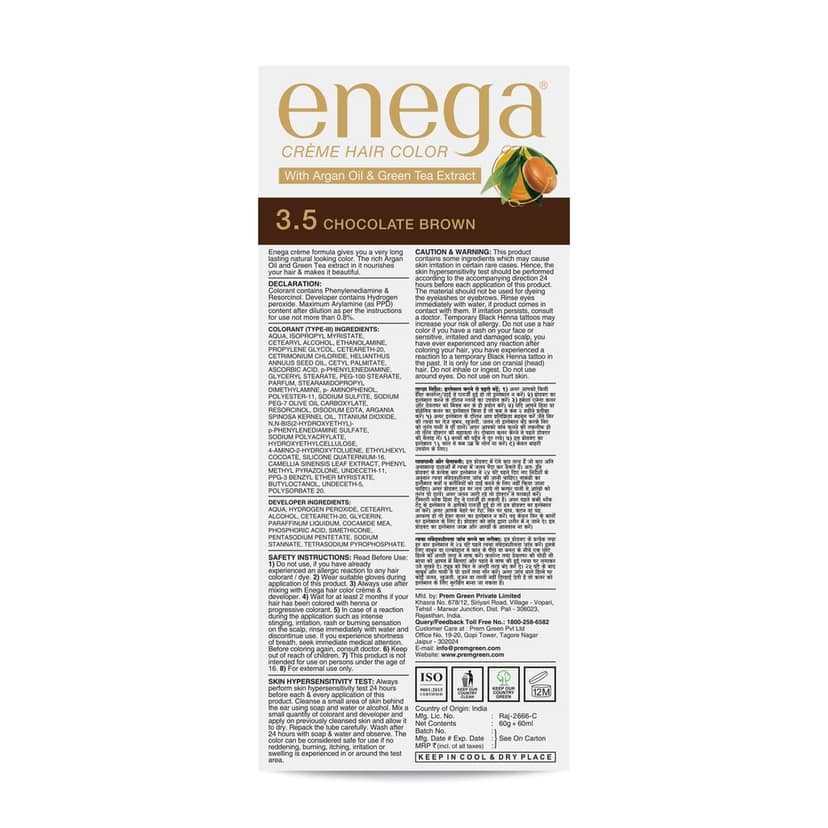 Enega No Ammonia Chocolate Brown Hair Color Cream 120ml view 2
