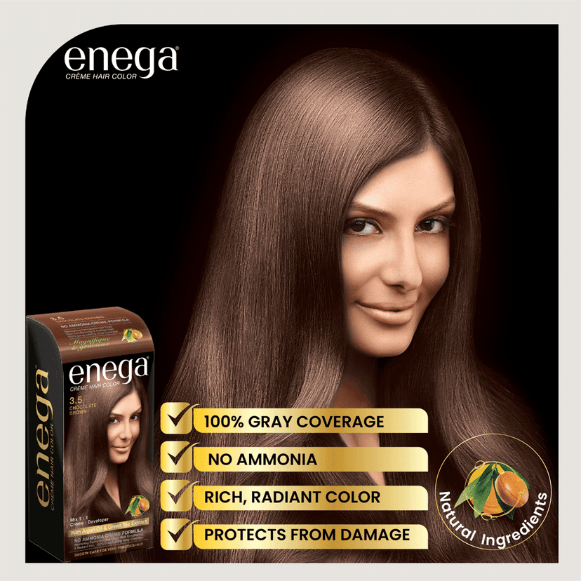 Enega No Ammonia Chocolate Brown Hair Color Cream 120ml view 8