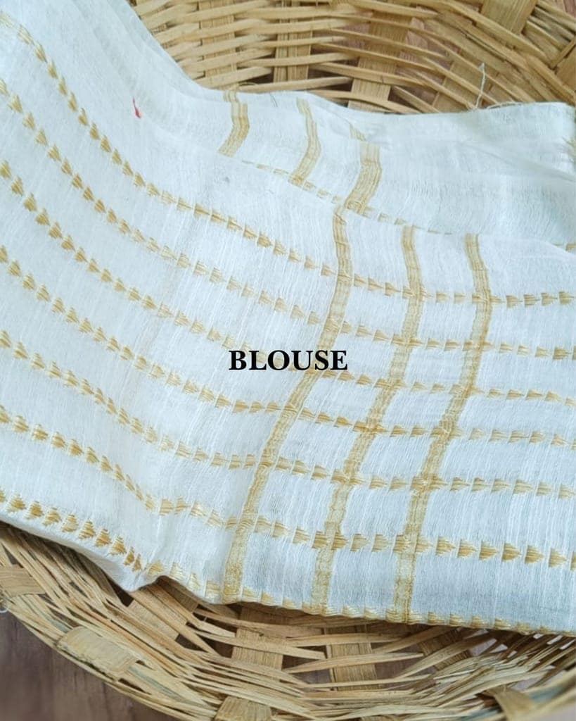 Silkmark Certifiied Pure Tussar Silk Embroidered Handloom Saree Saddle Brown (Tussar by Tussar) with Blouse-2491 view 2