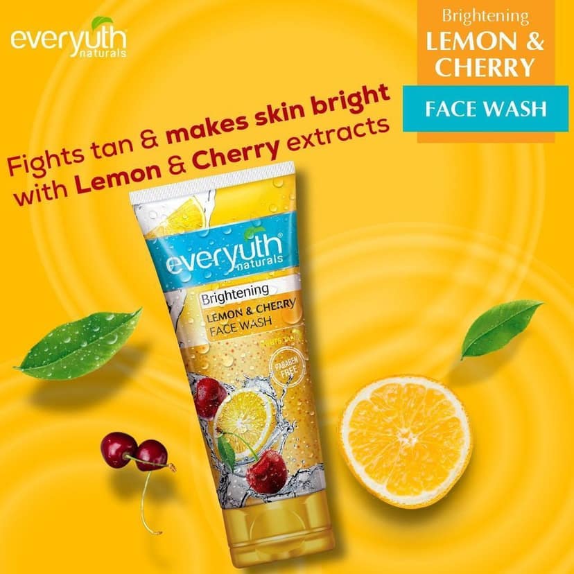 Everyuth Naturals Brightening Lemon Cherry Face Wash (50gm) view 3