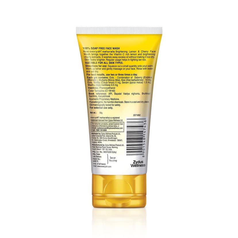 Everyuth Naturals Brightening Lemon Cherry Face Wash (50gm) view 6