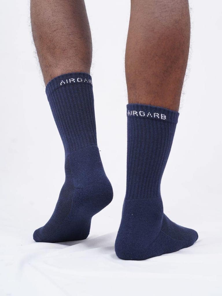 AIR GARB Crew Socks for Men and Women Made with Premium Cotton Pack of 6 - C6BL2W2B2 (Free Size) Multi Color view 2