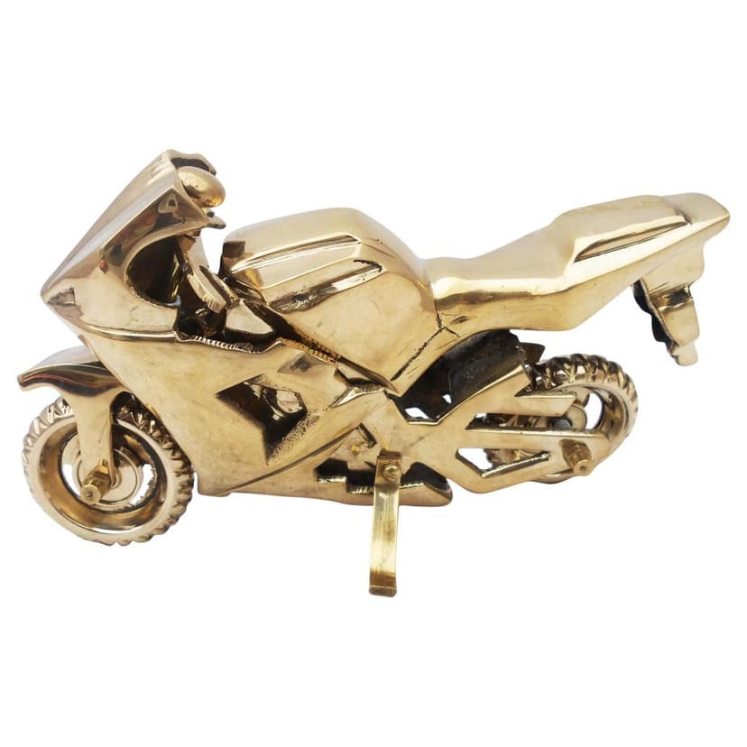 Brass R15 Bike Small Showpiece | Handmade Brass Motorcycle, Height : 4 Inch (ZMAS328 C) view 2