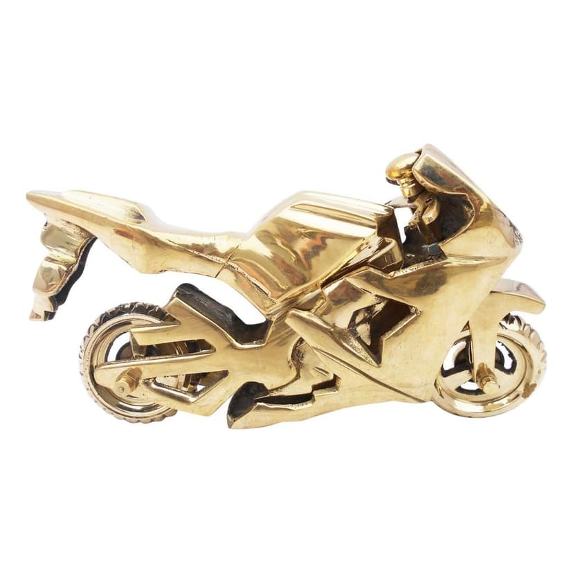 Brass R15 Bike Small Showpiece | Handmade Brass Motorcycle, Height : 4 Inch (ZMAS328 C) view 3