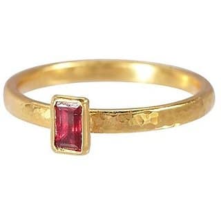 CEYLONMINE Ruby (chunni) ring gold plated natural & lab certified gemstone Ruby/ manik ring for unisex