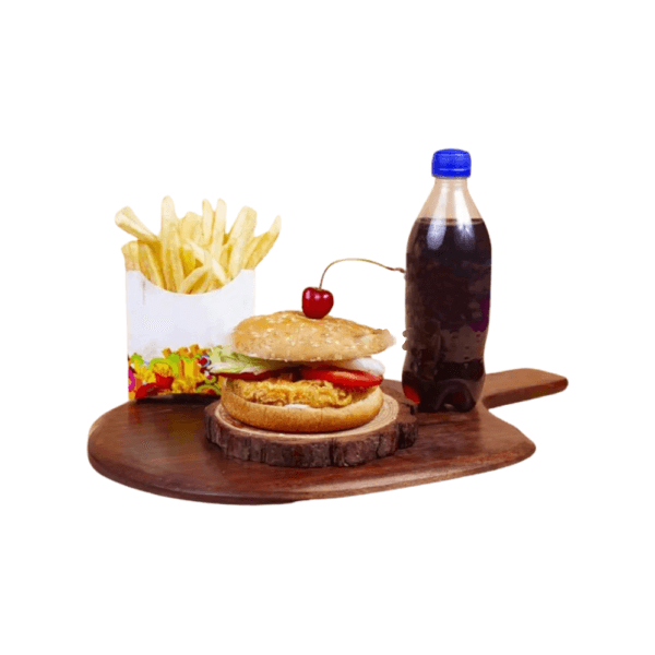 Paneer Burger and Fries, Drink