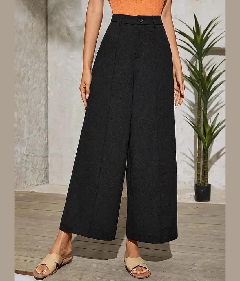 kotty Women Rayon Blend Casual Trousers ( Black )