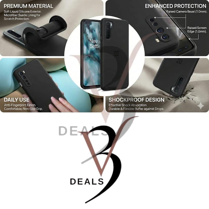 V3Deals Premium Silicon Mobile Cover Compatible for OnePlus Nord 5G | Camera Bump Protection, Shockproof Soft Flexible Back Case | Matte Finish view 7