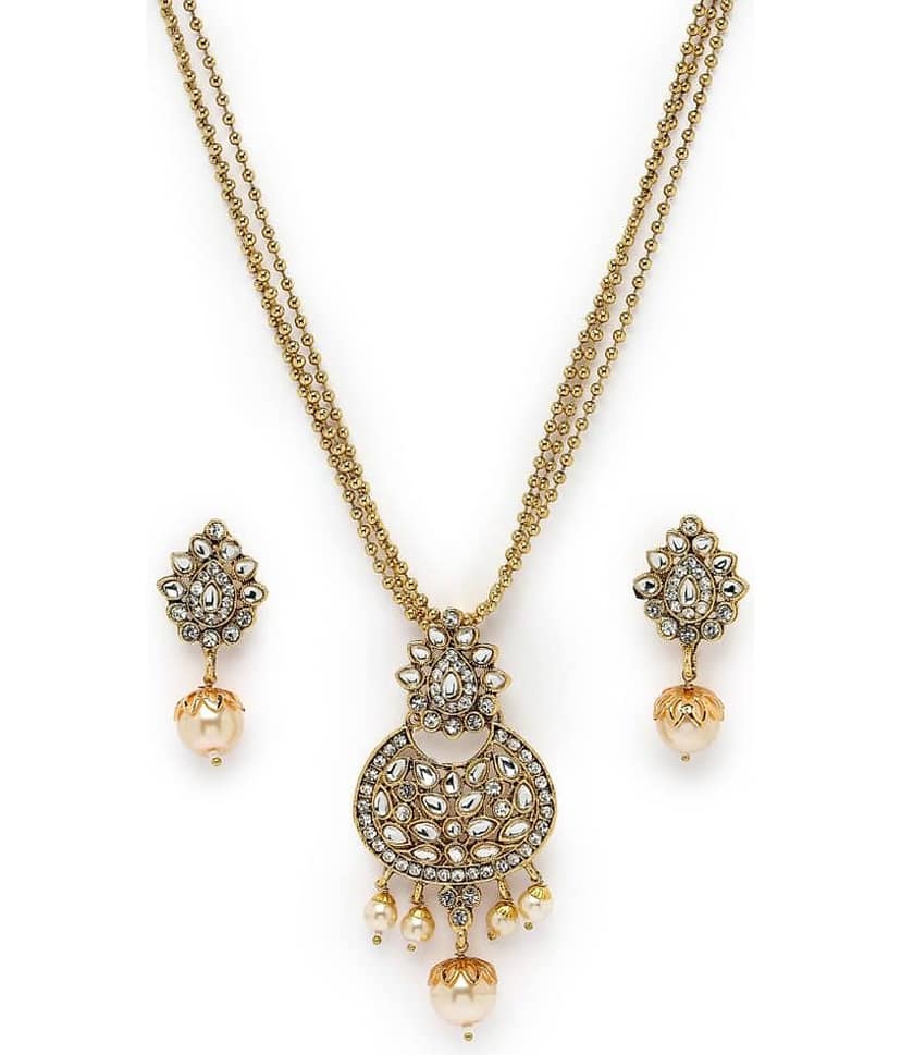 Sukkhi White Alloy Necklace Set ( Pack of 1 ) view 2