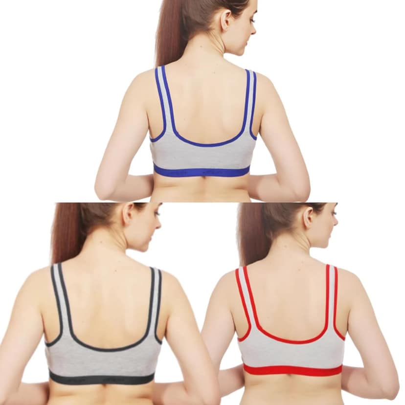 FASHION BONES Full Coverage | Sports Cotton Blend Bra | Pull-on Bra for Women Combos | Multicolor Size (28-40) view 8