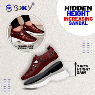 Bxxy's 3 Inch Height Increasing Elevator Sandals for Men