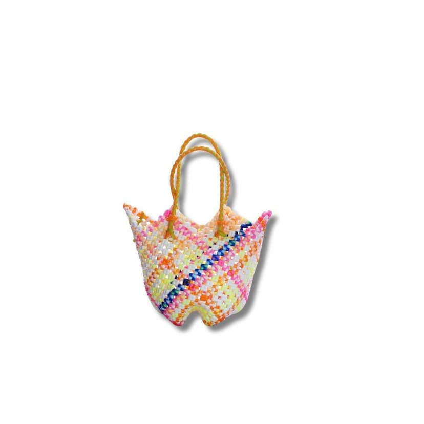 Handwoven Mini Market Basket with Bright Rainbow Colors view 3